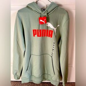 Puma Men’s Big Logo Hoodie Green Fog